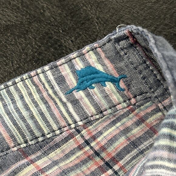 Tommy Bahama Shorts Mens 40 Reversible Linen Floral Blue Pink Casual Pockets - Picture 4 of 7